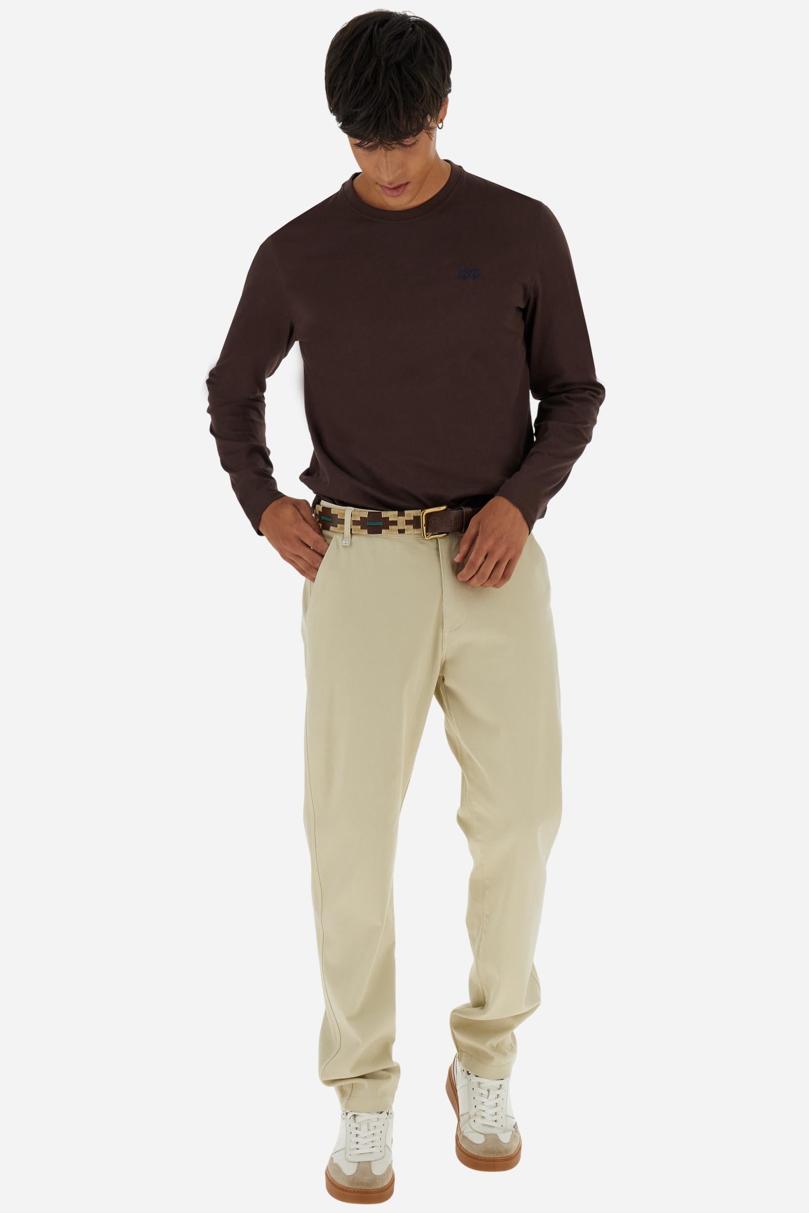 Camiseta de hombre de cuello redondo en jersey de algodón básica - Benjy