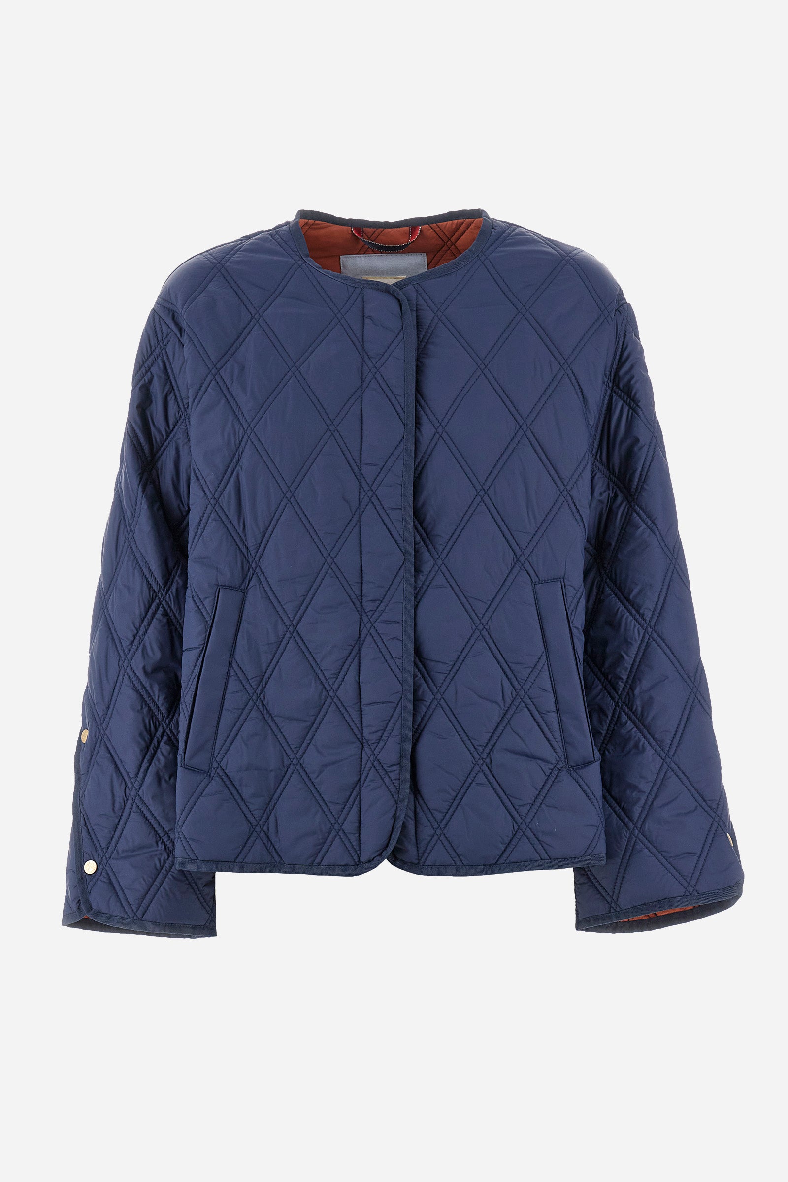 Quilted jacket in synthetic fabric crew neck - Yancie