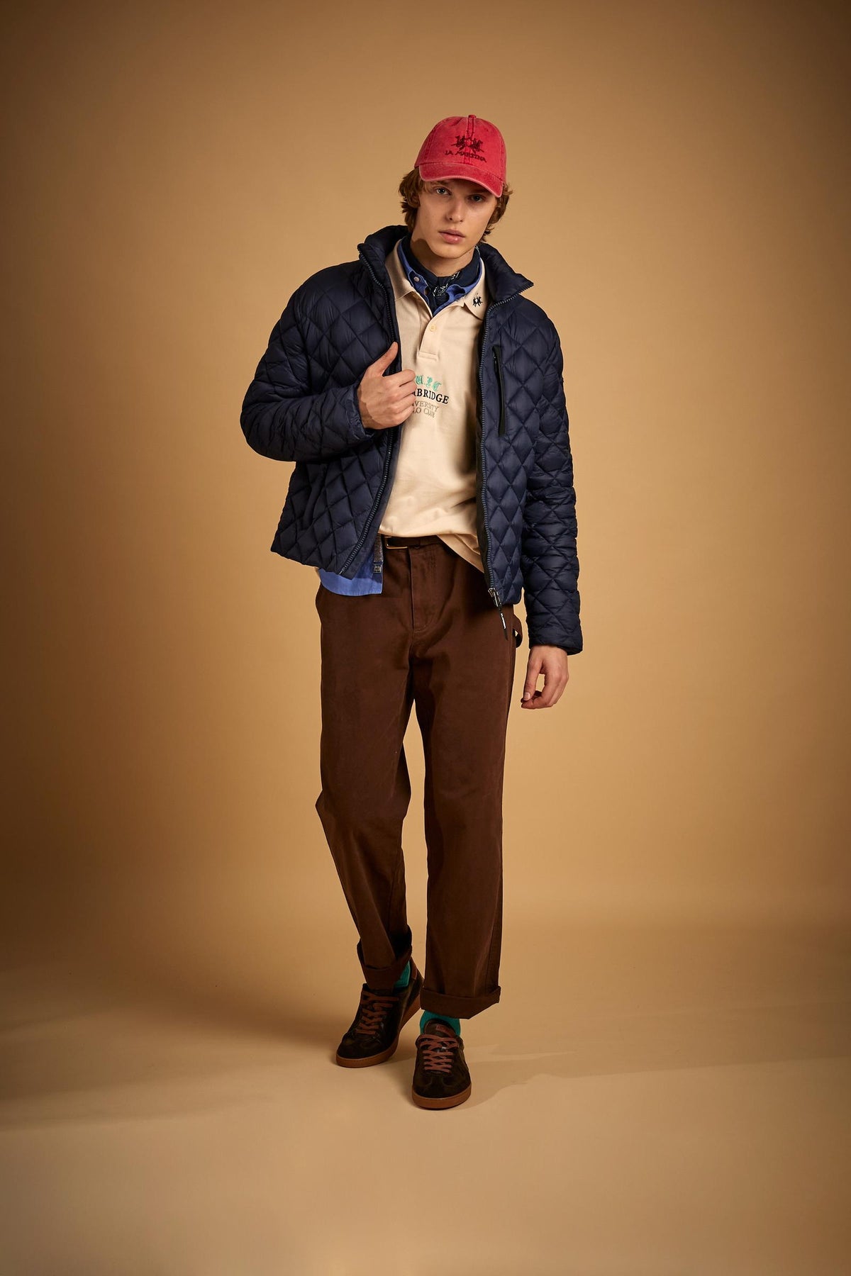 Men's quilted diamond-pattern nylon jacket - David