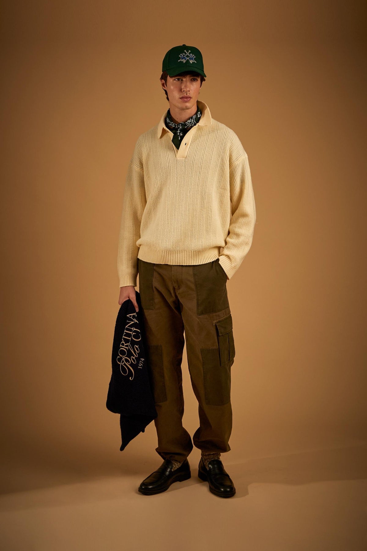 Men's long-sleeve polo shirt in wool blend knit – Ernardo
