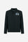 Men's long-sleeve polo in heavyweight 100% cotton jersey with a contrasting collar and hidden placket. Features a relaxed fit and a large 3D embroidered logo. - Navy Blazer