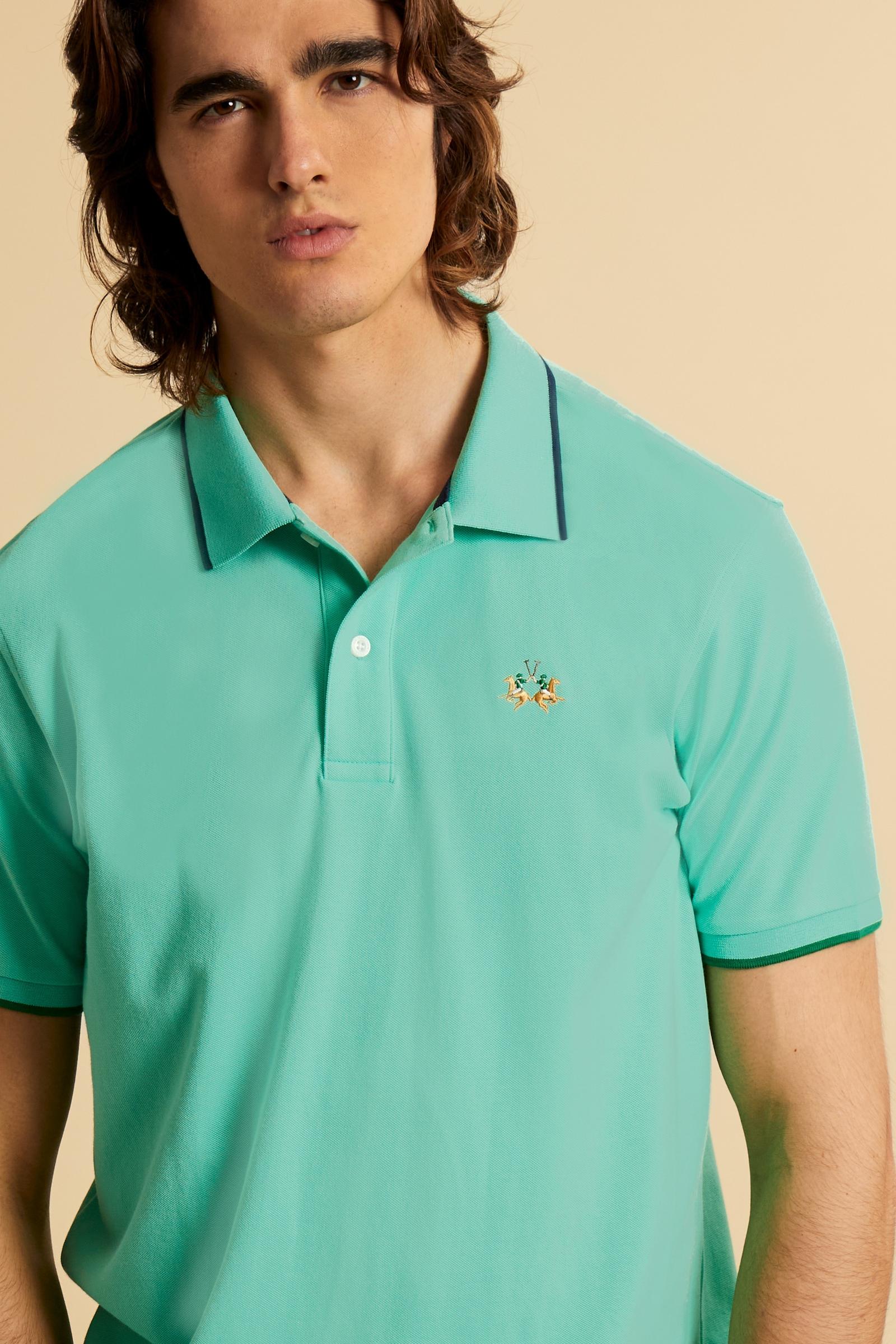 Men’s regular fit stretch piqué polo shirt Essential – Russell