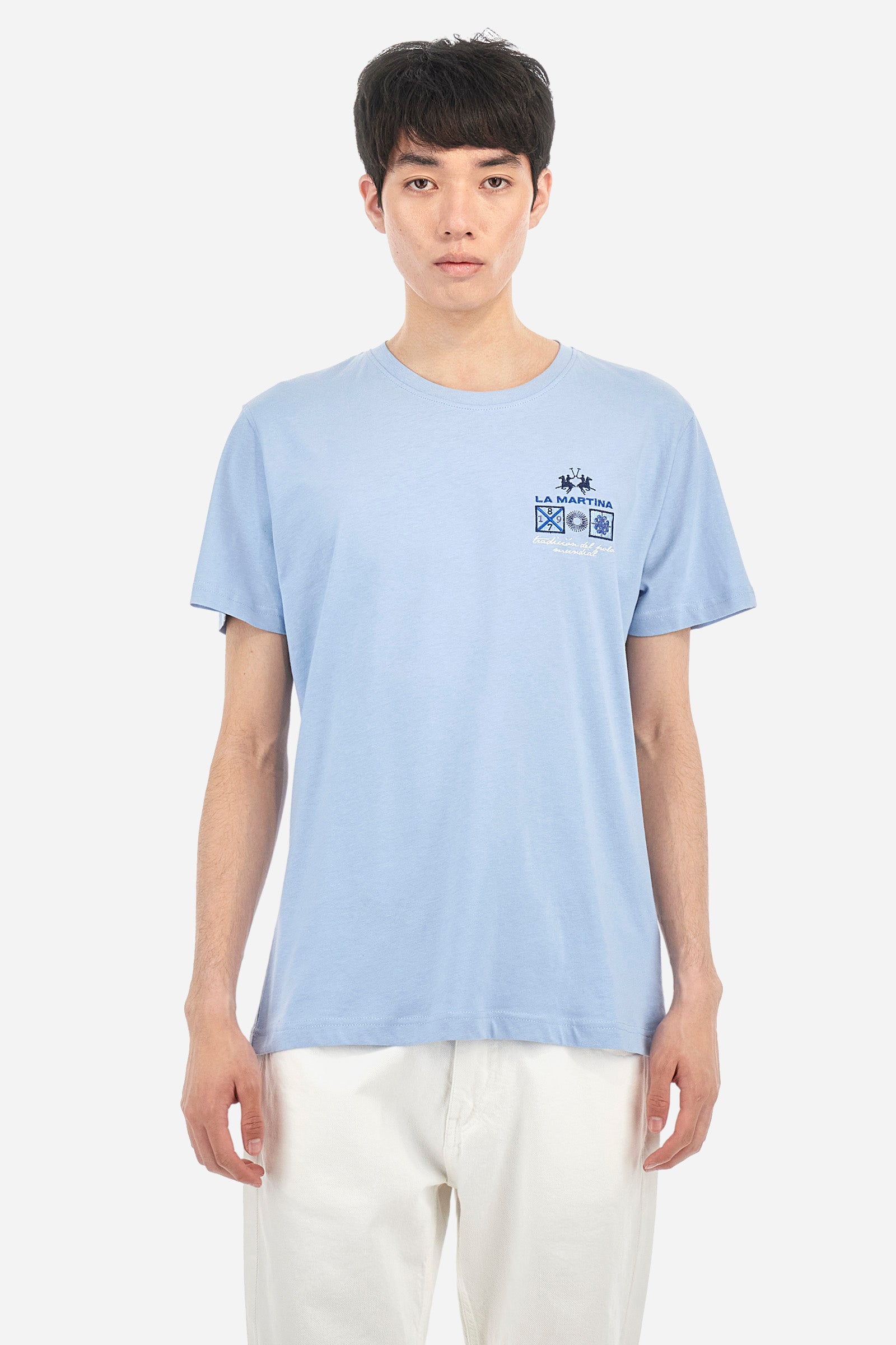 Baumwoll-T-Shirt mit mehrfarbigem Logo - Anastasios