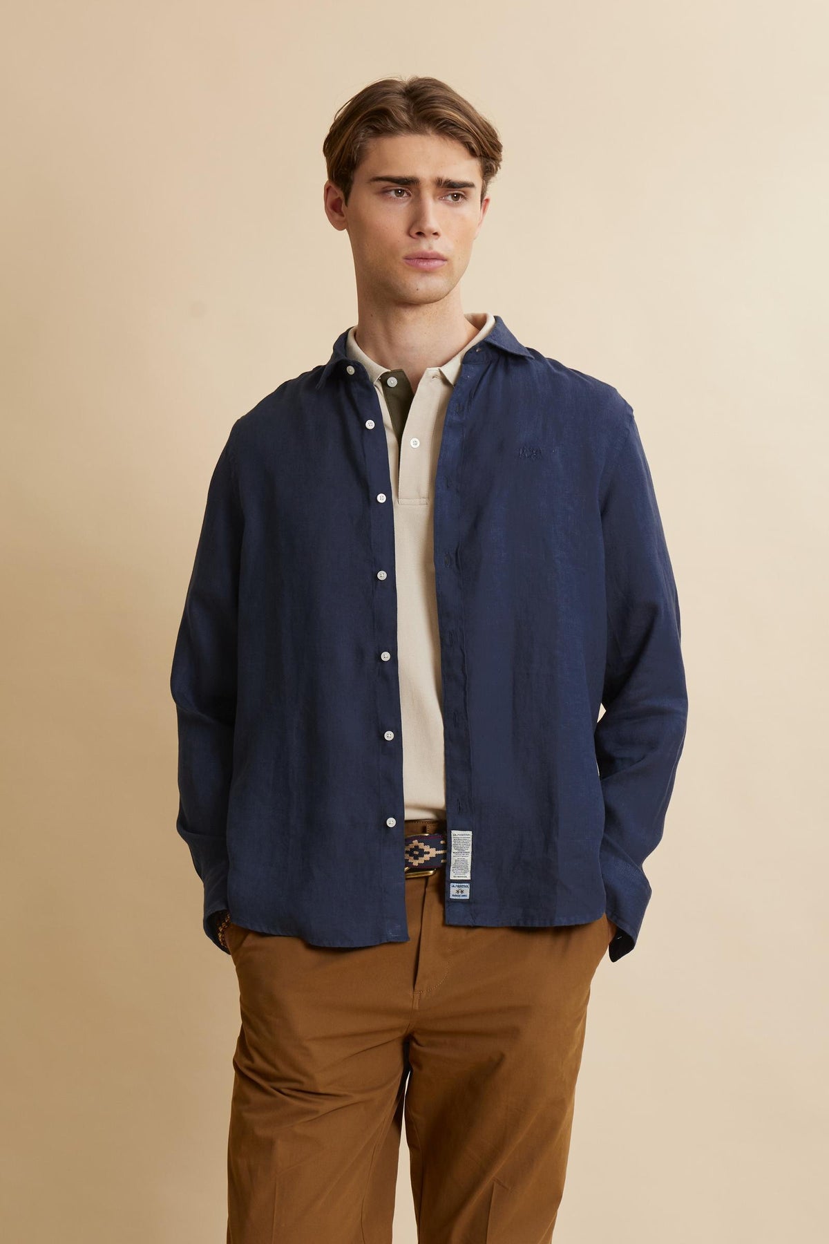 Men’s regular fit garment-dyed linen shirt - Innocent