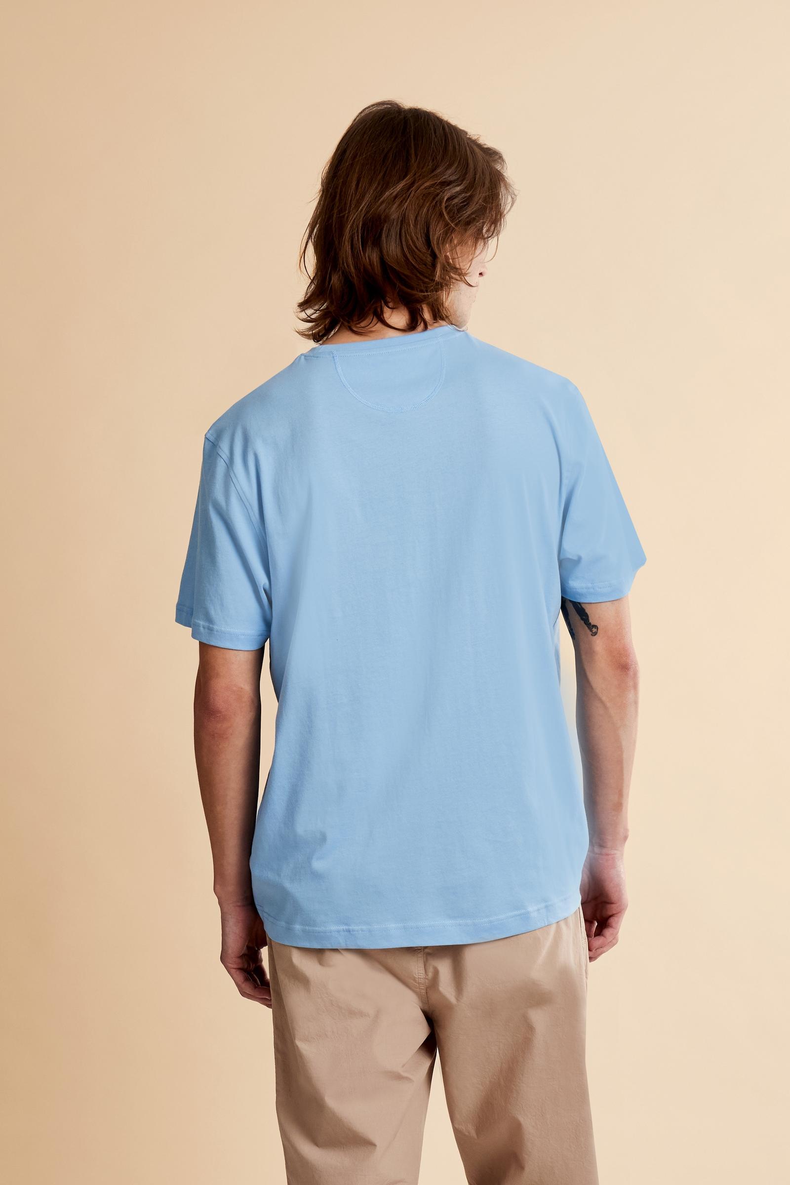 Men’s cotton jersey T-shirt with regular fit and ribbed crew neck. Small contrast embroidered logo. - Blue Bell                                                                                                                                                                                                                                                                                                                                                                                                                 