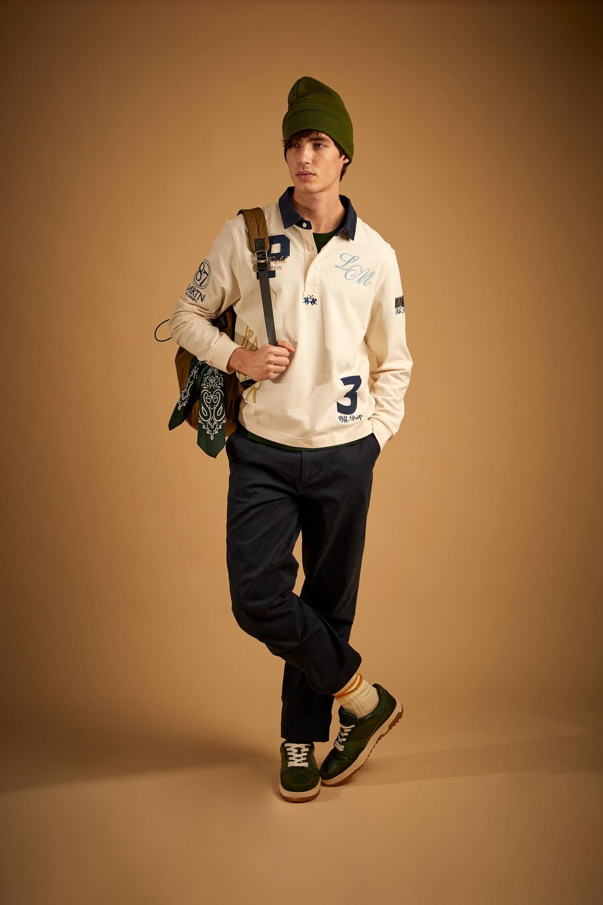 Polo homme Heritage multigraphique en jersey de coton épais - Edgar