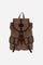 Backpack in washed canvas and leather. Versatile and roomy, with double closure, large front pockets and embossed leather tag. - COCOA                                                                                                                                                                                                                                                                                                                                                                                          