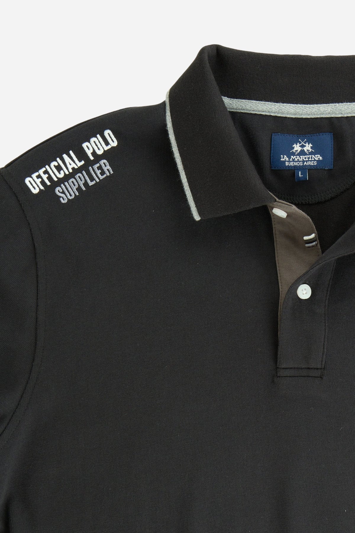 Herren-Polo aus Baumwolle mit langen Ärmeln Flaviano