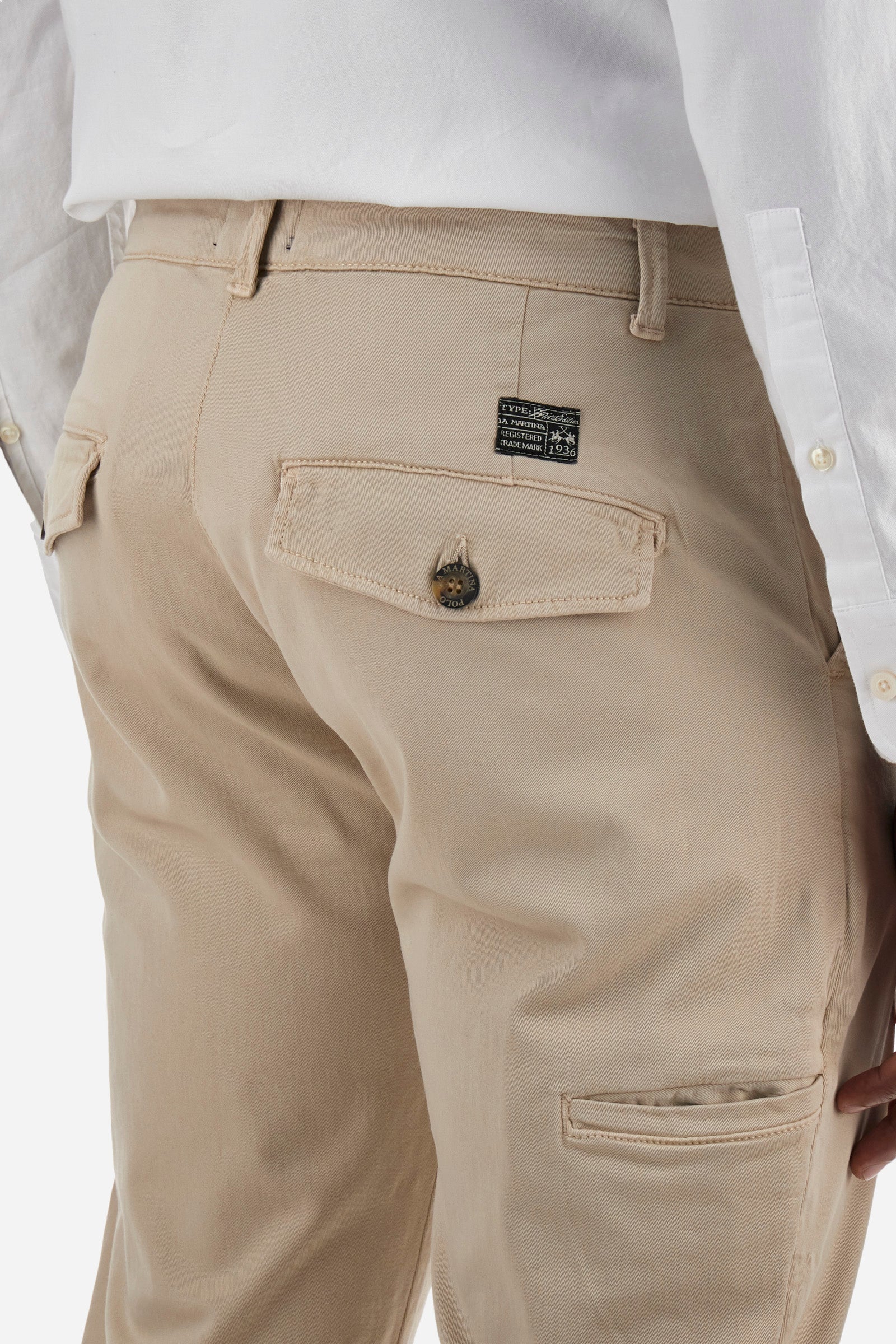 Pantalone chino regular fit in cotone elasticizzato - Zivon