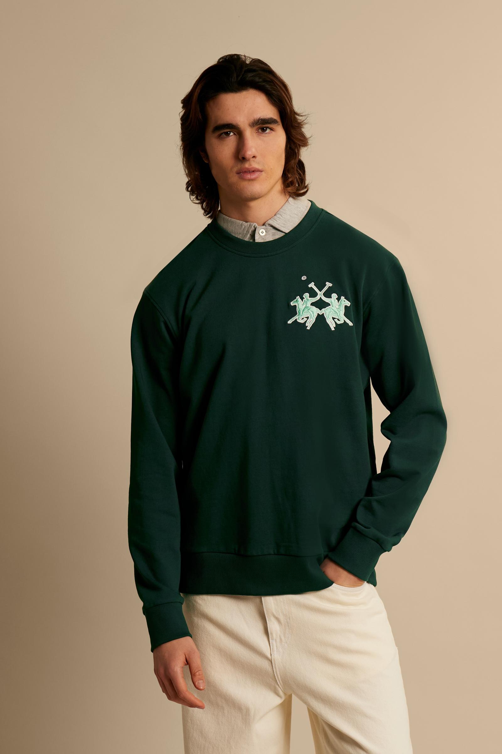 Men's crewneck sweatshirt in french terry with maxi logo - Chuy