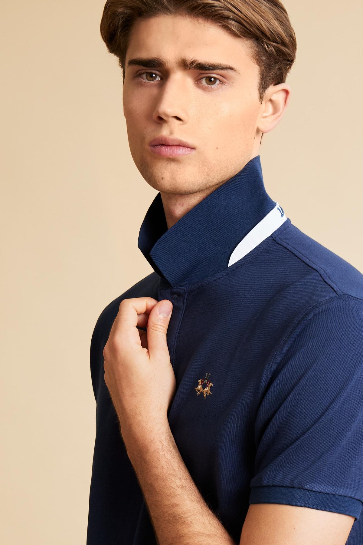 Men's regular fit polo with multicolor logo - Eduardo