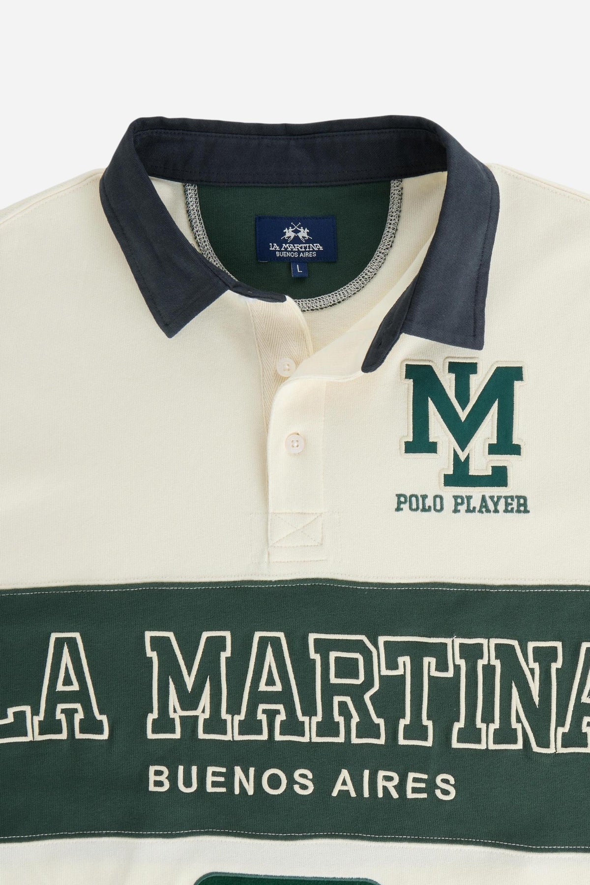 Men's long-sleeve polo shirt in Diamond cotton jersey