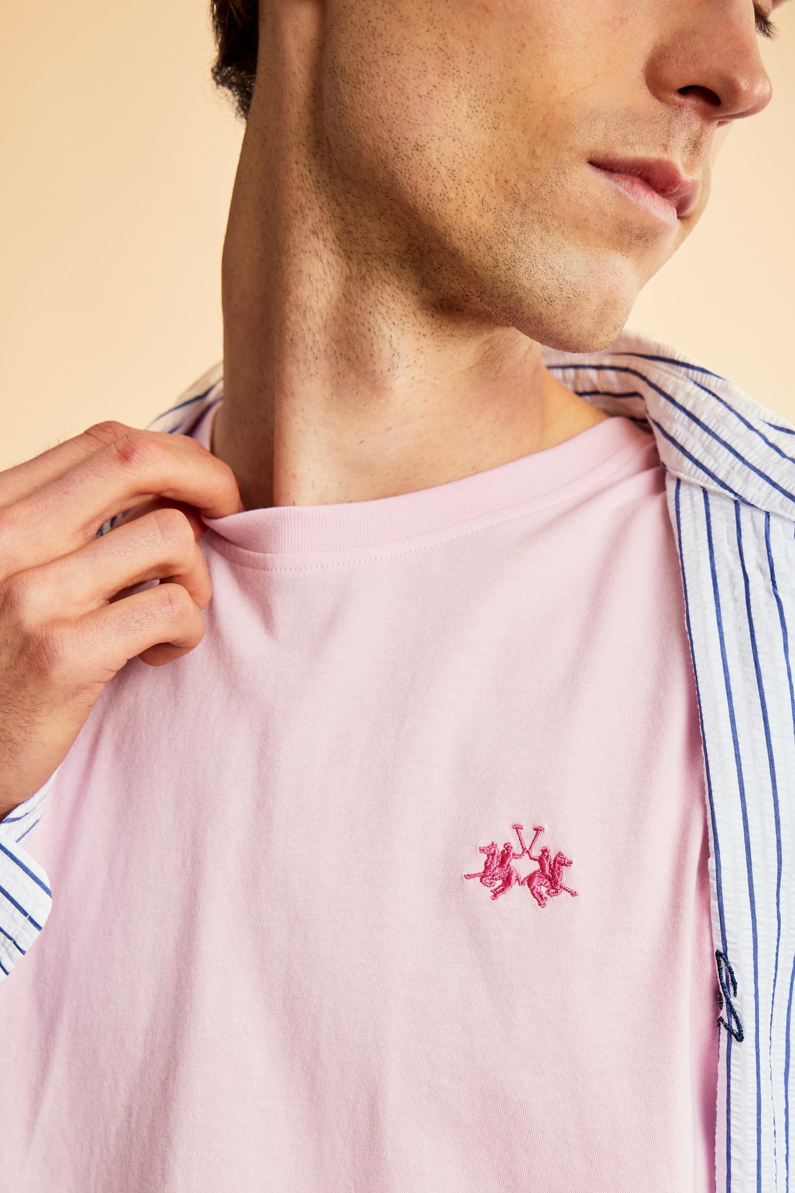 Men’s cotton jersey T-shirt with regular fit and ribbed crew neck. Small contrast embroidered logo. - FairTale