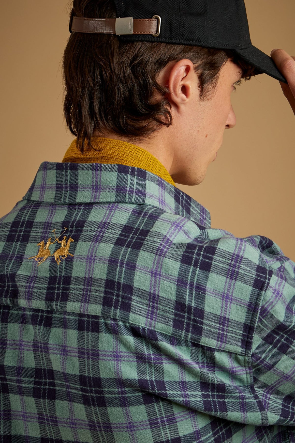 Men's check cotton flannel shirt - Den