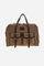 Travel bag in washed canvas and leather. Large and practical, with removable shoulder strap and big front pockets with buckles. - COCOA                                                                                                                                                                                                                                                                                                                                                                                         