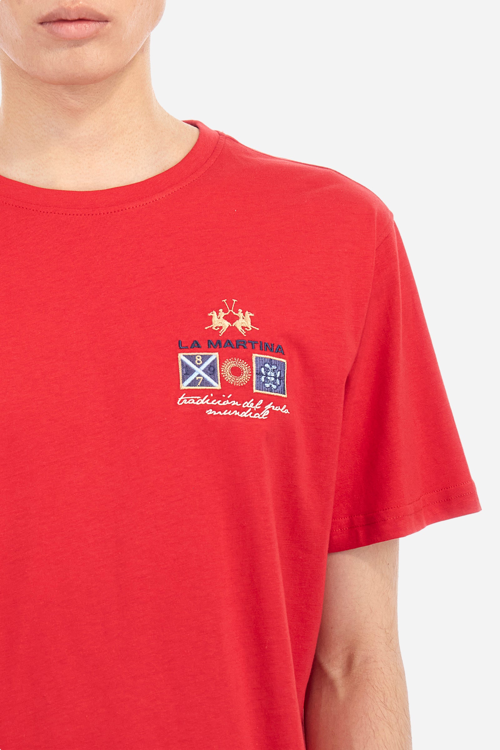 Baumwoll-T-Shirt mit mehrfarbigem Logo - Anastasios