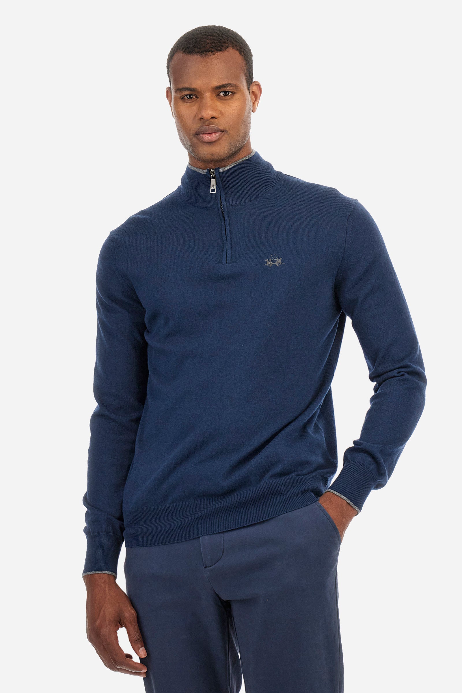 Regular fit pullover in cotton and wool - Zayyir