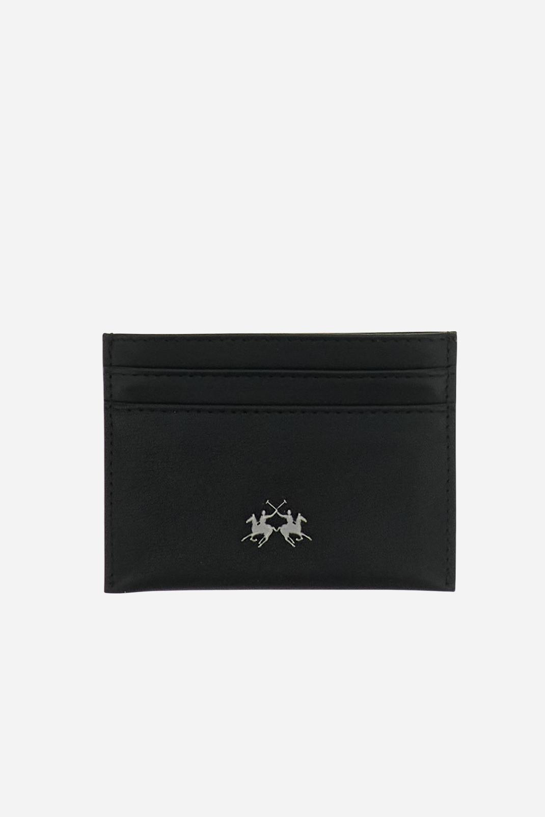 Men’s wallet in calfskin leather. Compact and minimalist, with organized interior and brand’s metal logo on the front. - BROWN