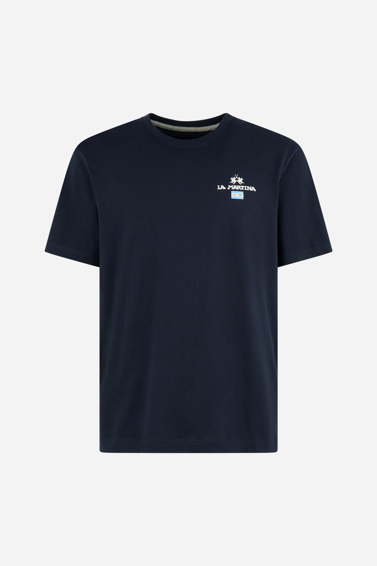 Men's short sleeve cotton jersey T-shirt with printed logo Argentina – Elian