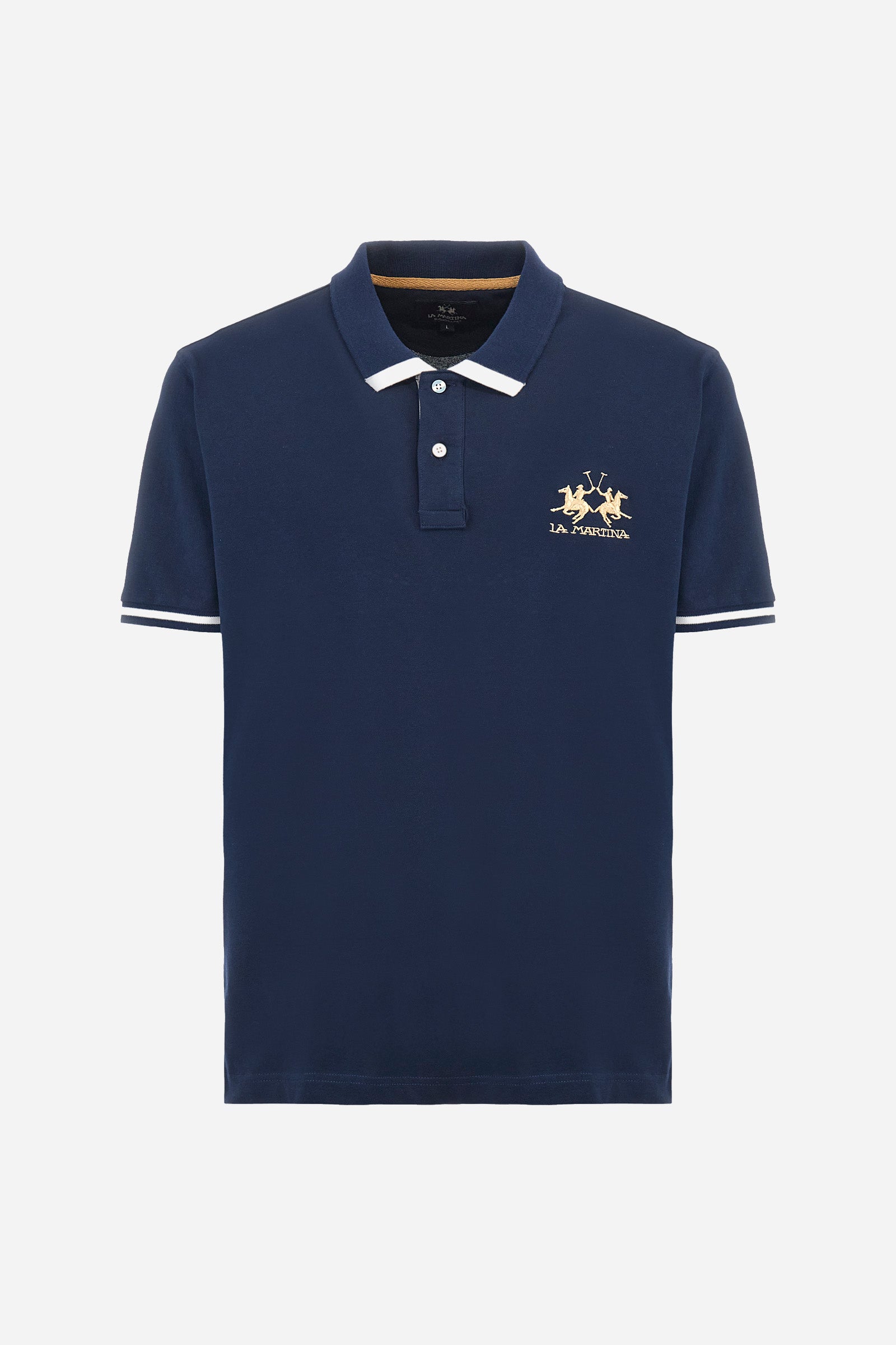 Stretch polo with contrast details - Akihiro