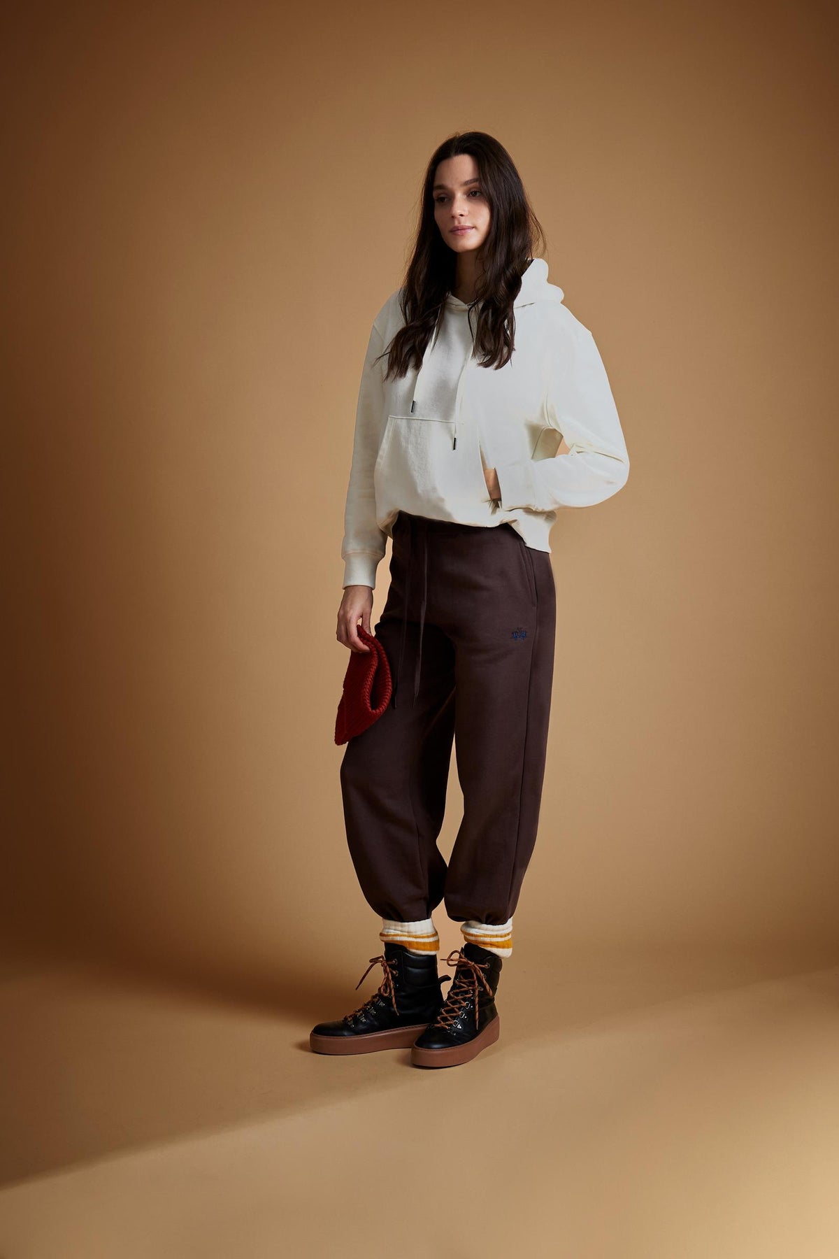 Pantalon femme en molleton gratté de coton - Eleonora