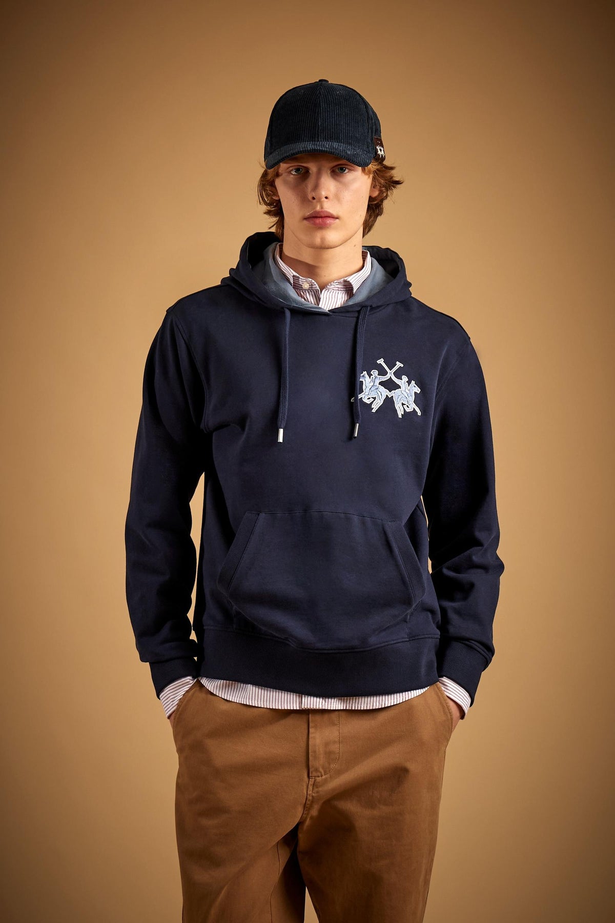 Felpa con cappuccio da uomo cotone e maxi logo - Diaz