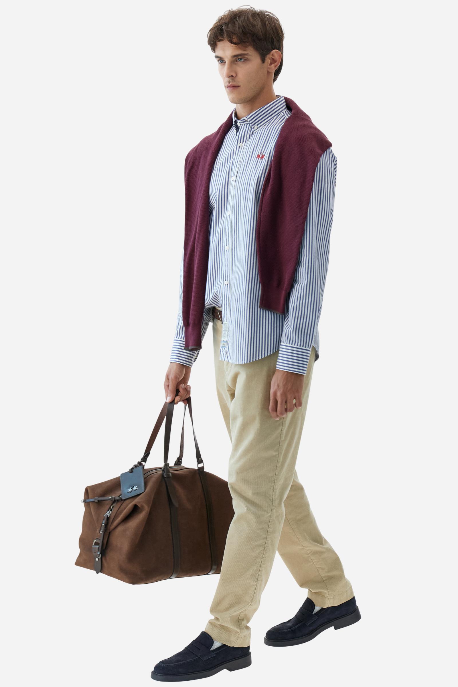 Men’s bicolor striped poplin shirt - Rodolfo