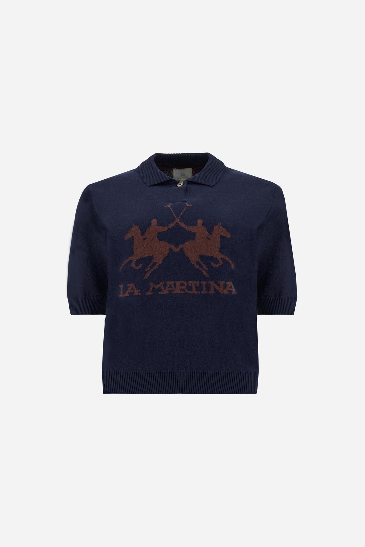 Damen-Polo aus Baumwollstrick mit großem Logo - Eduarda