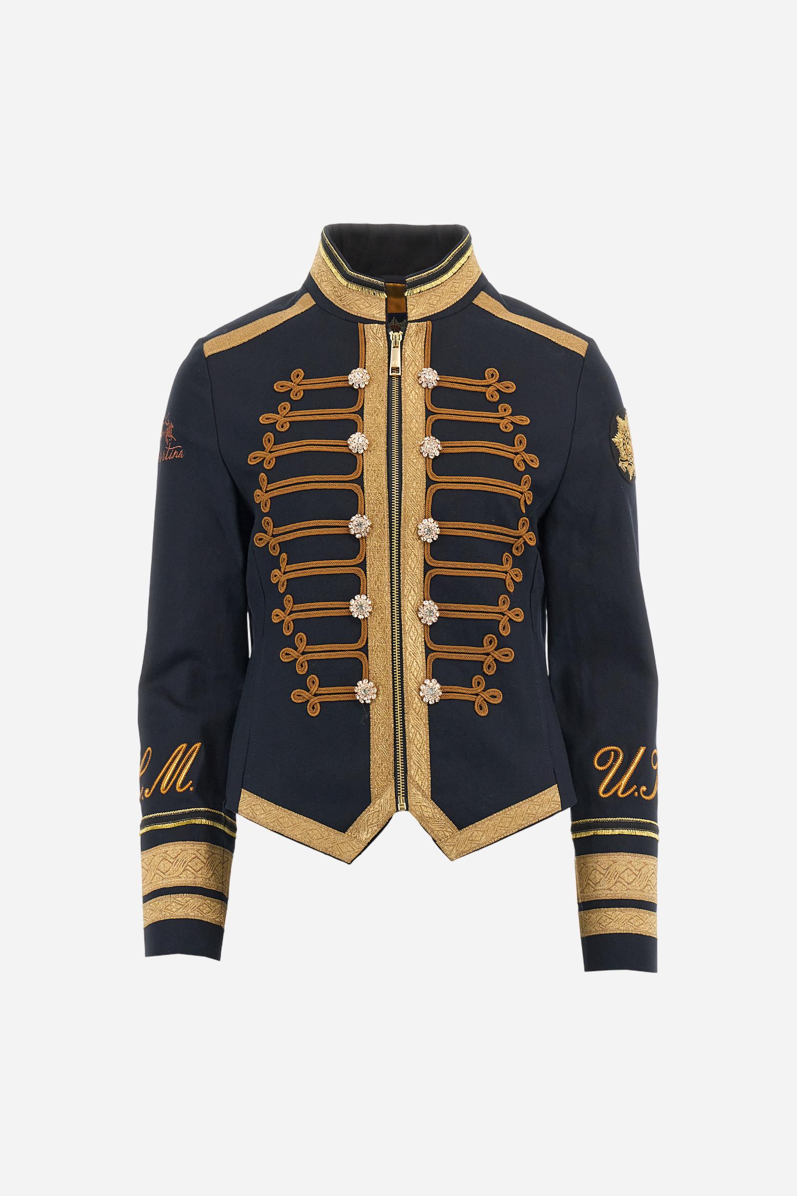 Veste femme en sergé de coton avec ornements - Beatriz