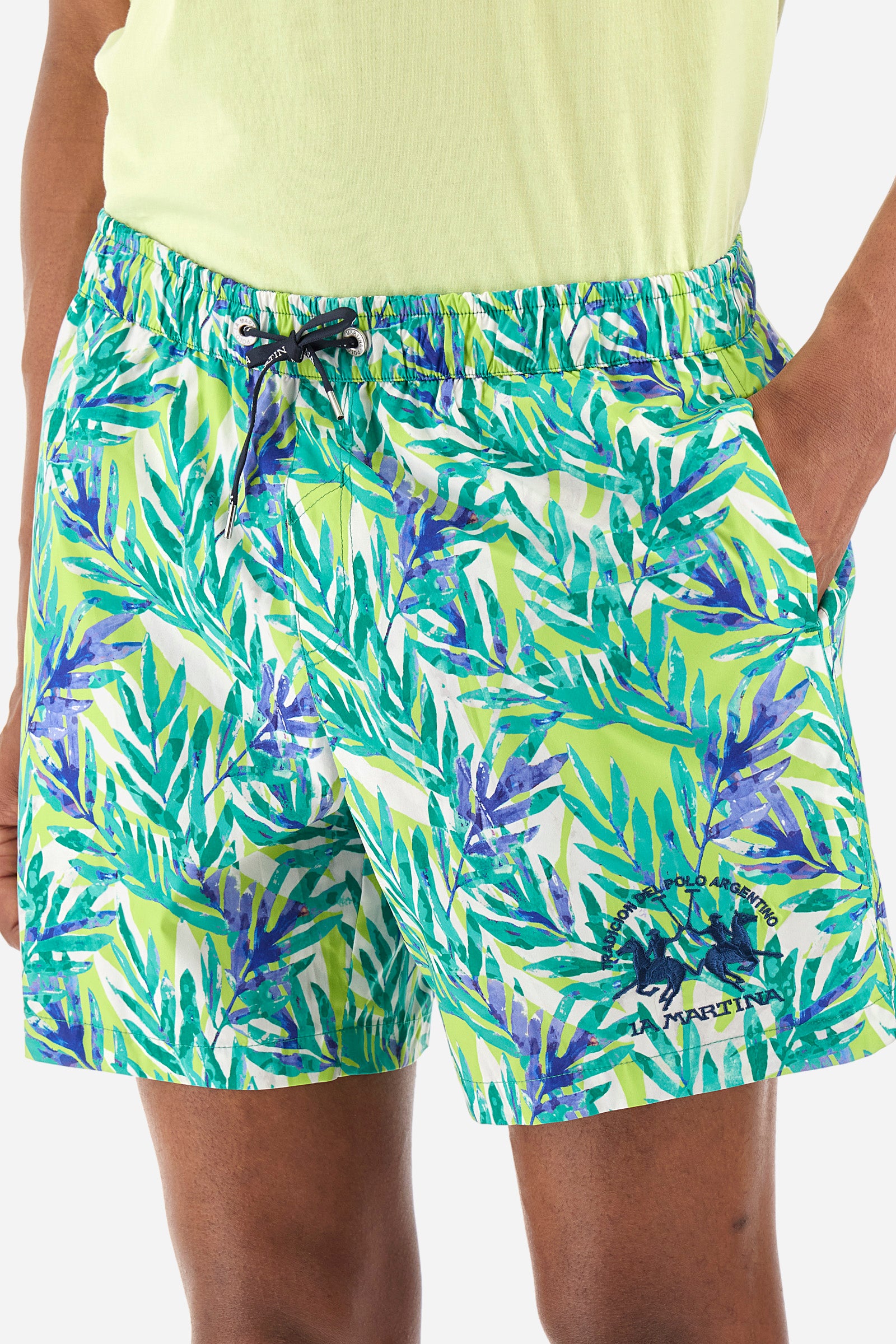 Regular-fit swimming shorts in synthetic fabric Clint La Martina