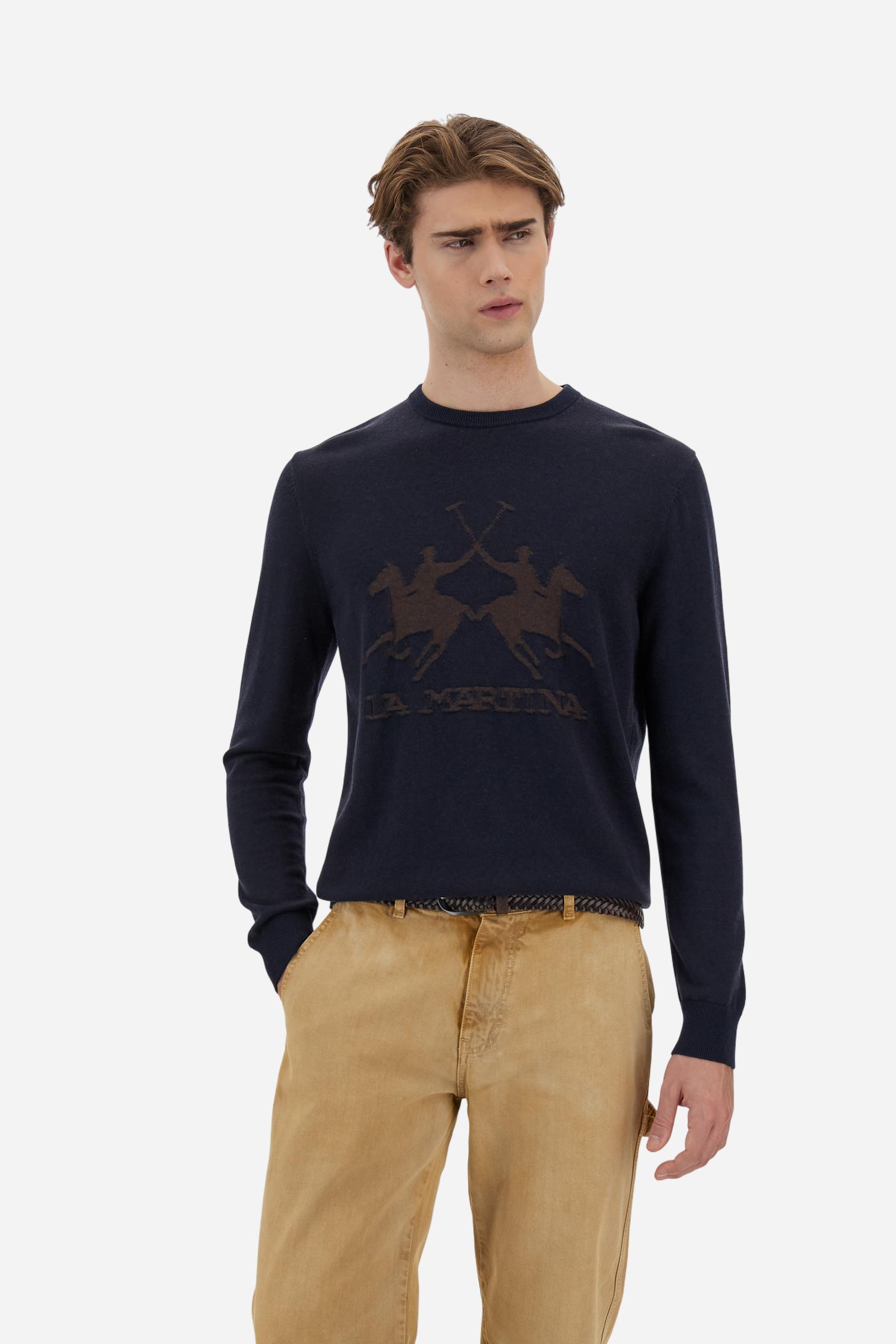 MAN CREW NECK SWEATER WOOL COT