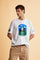 Men’s cotton jersey T-shirt with contemporary fit and Capri Edition printed graphic. Bold logo and contrast monogram. - Optic White