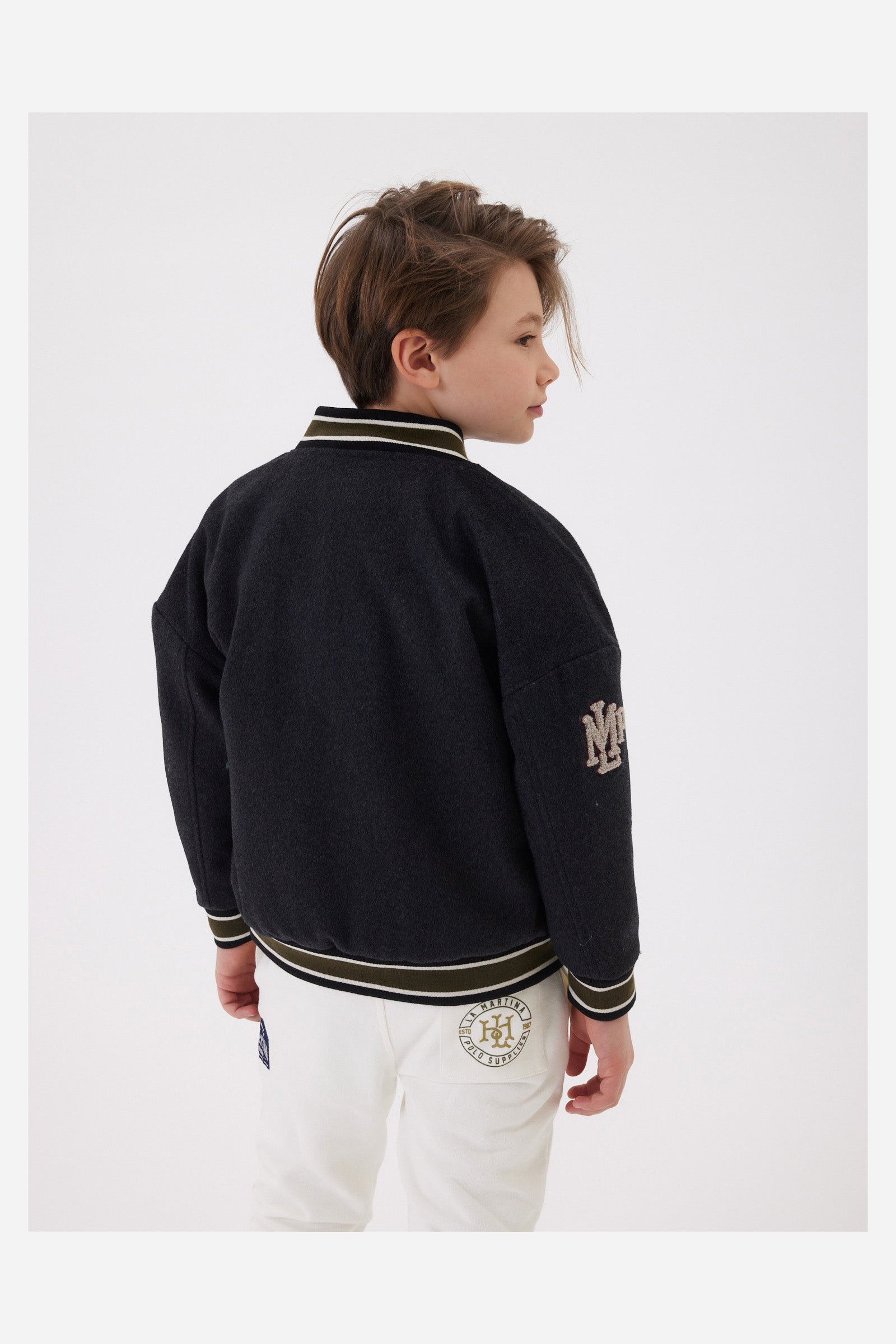 Bomber da bambino stile college