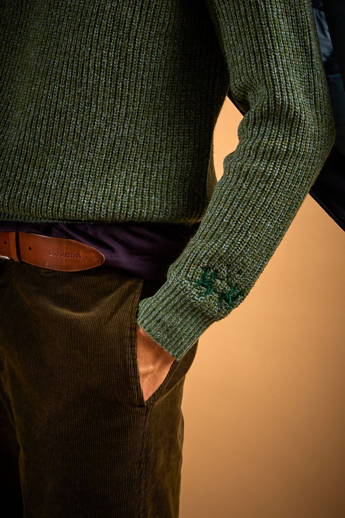 Men's crew neck mouliné lambswool sweater - Eddy