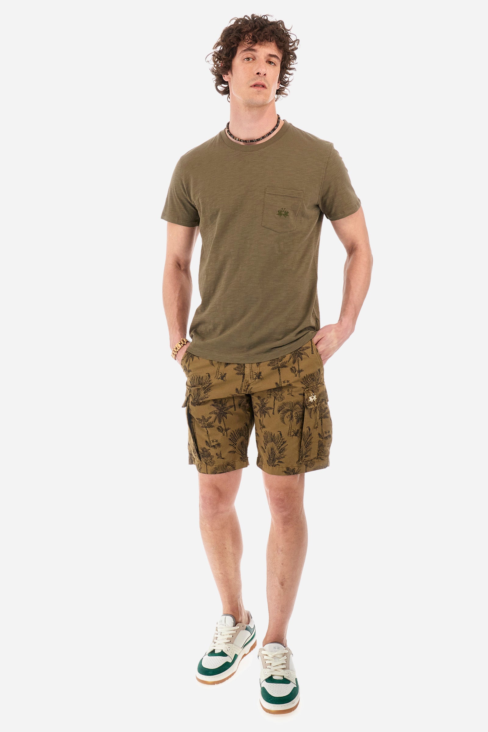 Regular-fit Bermuda cargo shorts in cotton - Yervant