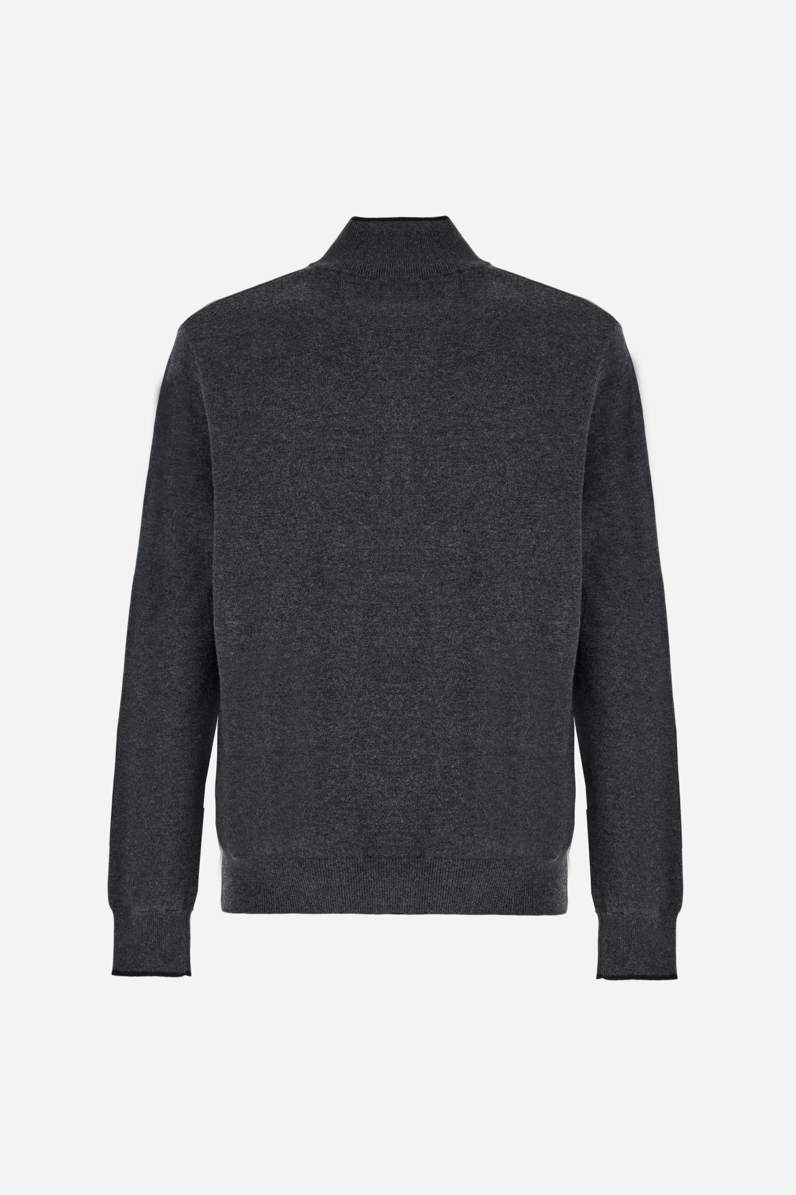 Men’s wool half‑zip mock‑neck sweater - Breehan