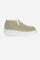 Women's sporty loafers in soft suede with metallic logos and sheepskin lining. Lightweight box soles for everyday comfort and elegance. - BEIGE