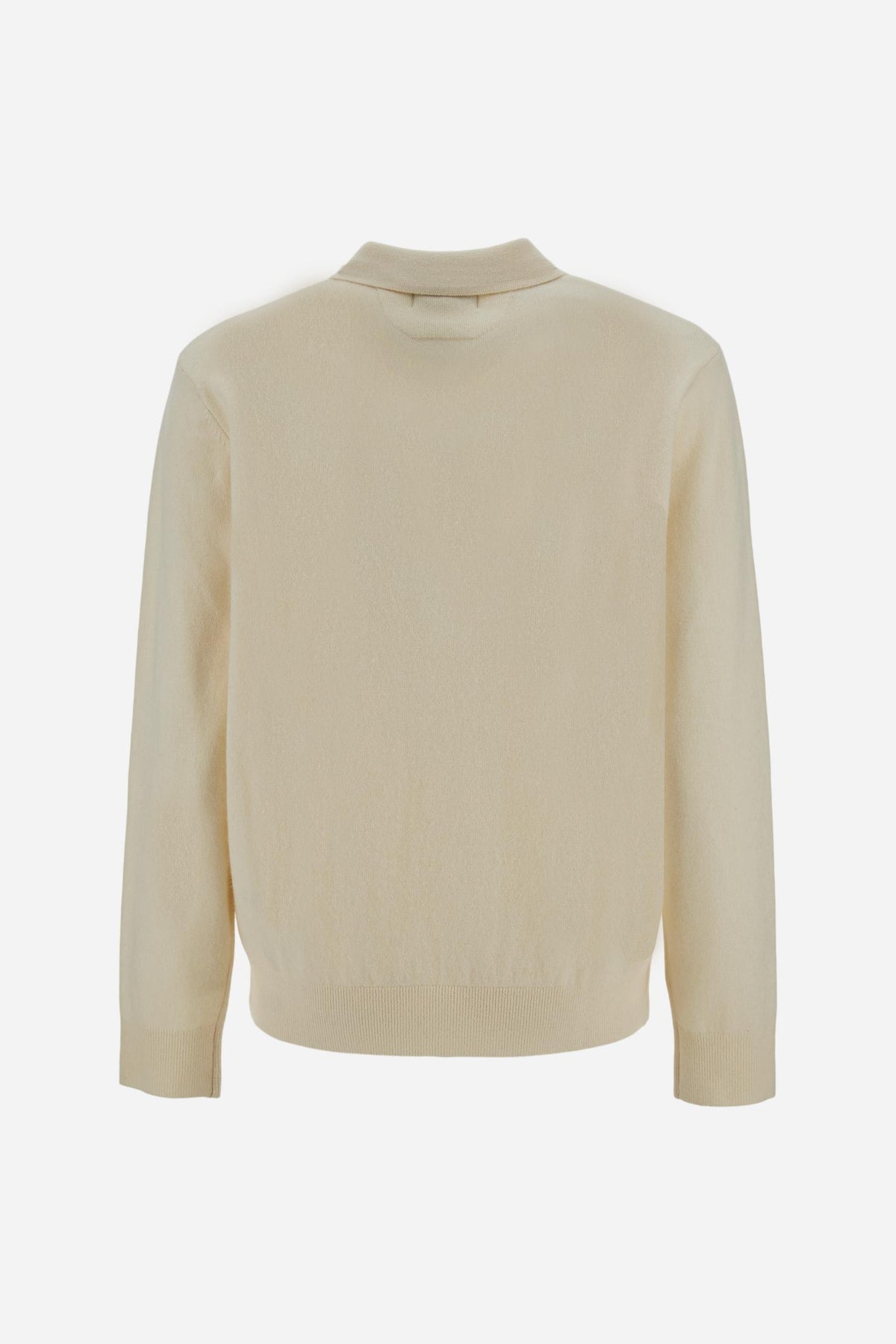 Men's knitted polo shirt in lambswool blend - Ettore