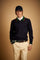Men's polo shirt in mixed lambswool knit with ribbed collar - Eunice