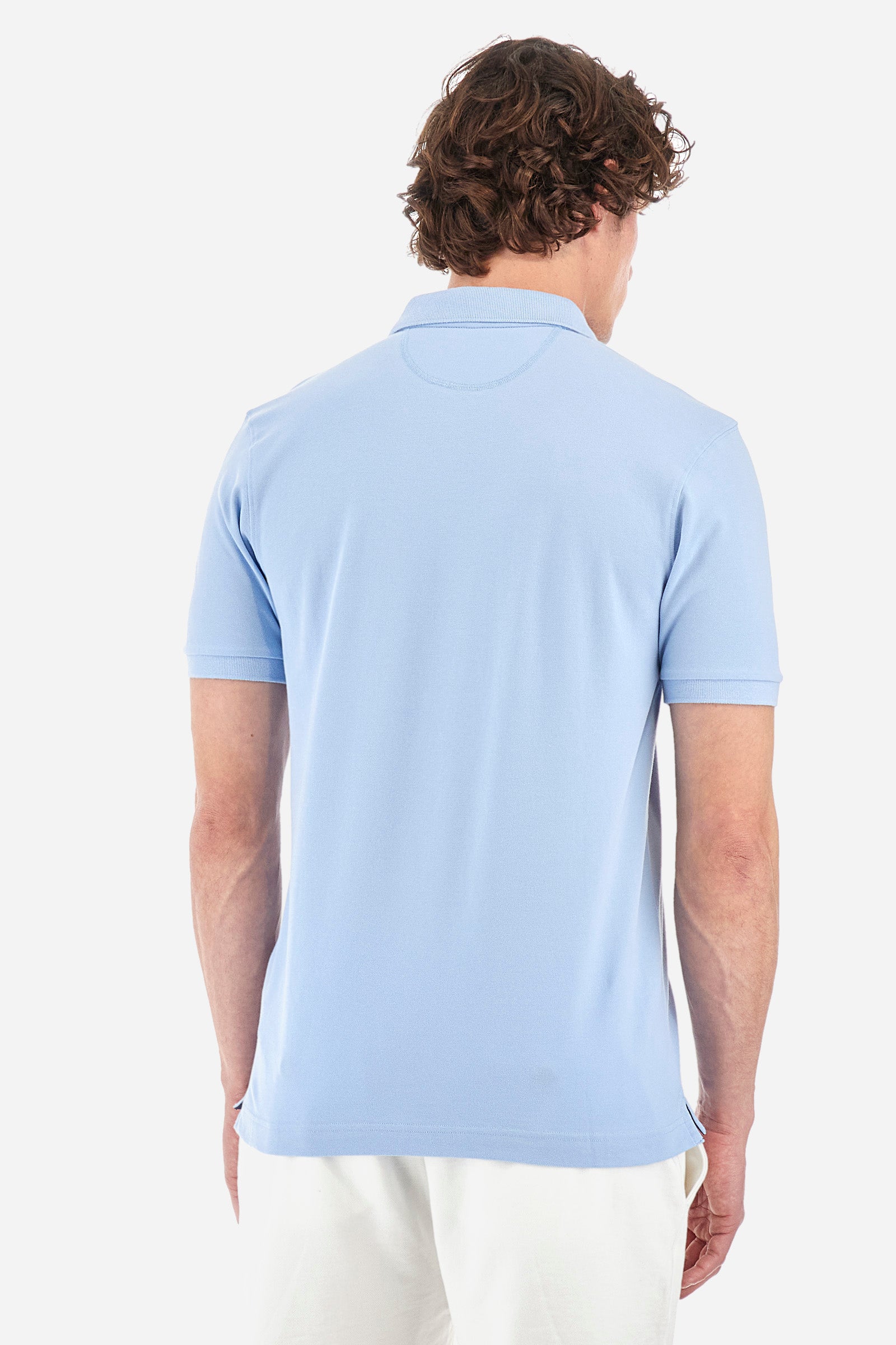 Slim-fit polo shirt in stretch cotton - Eduardo