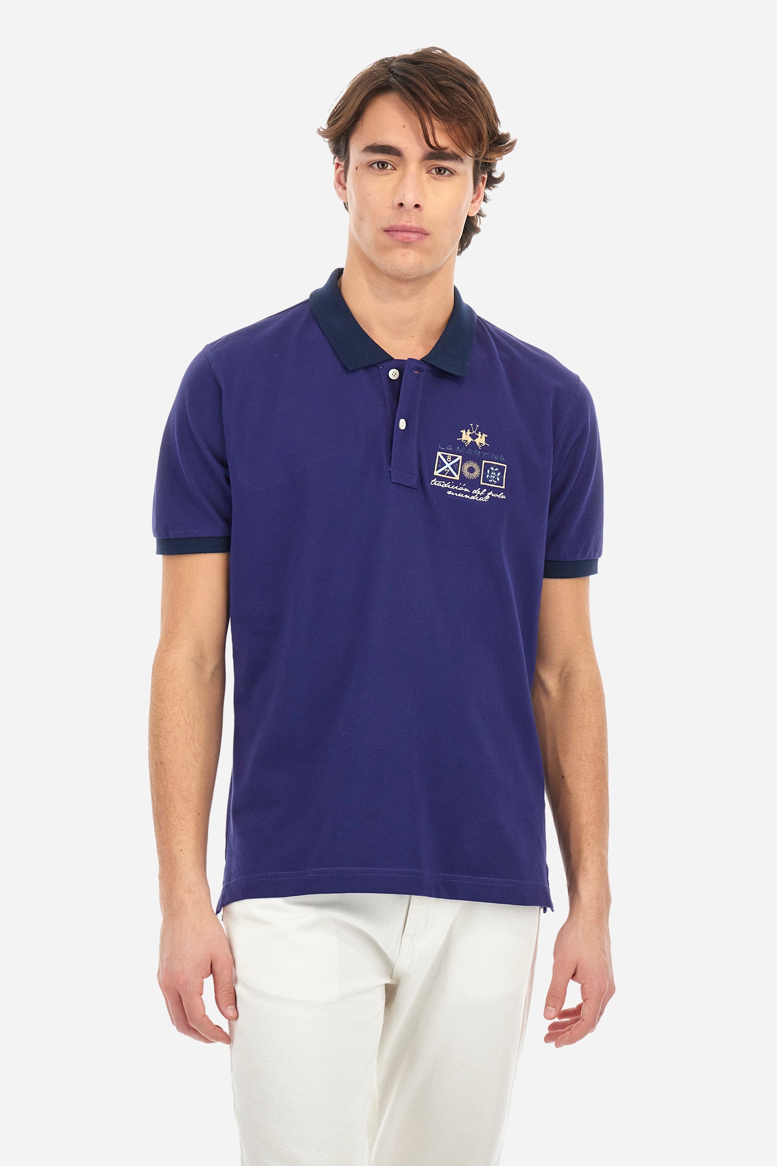 Polo en coton avec logo multicolore - Archer