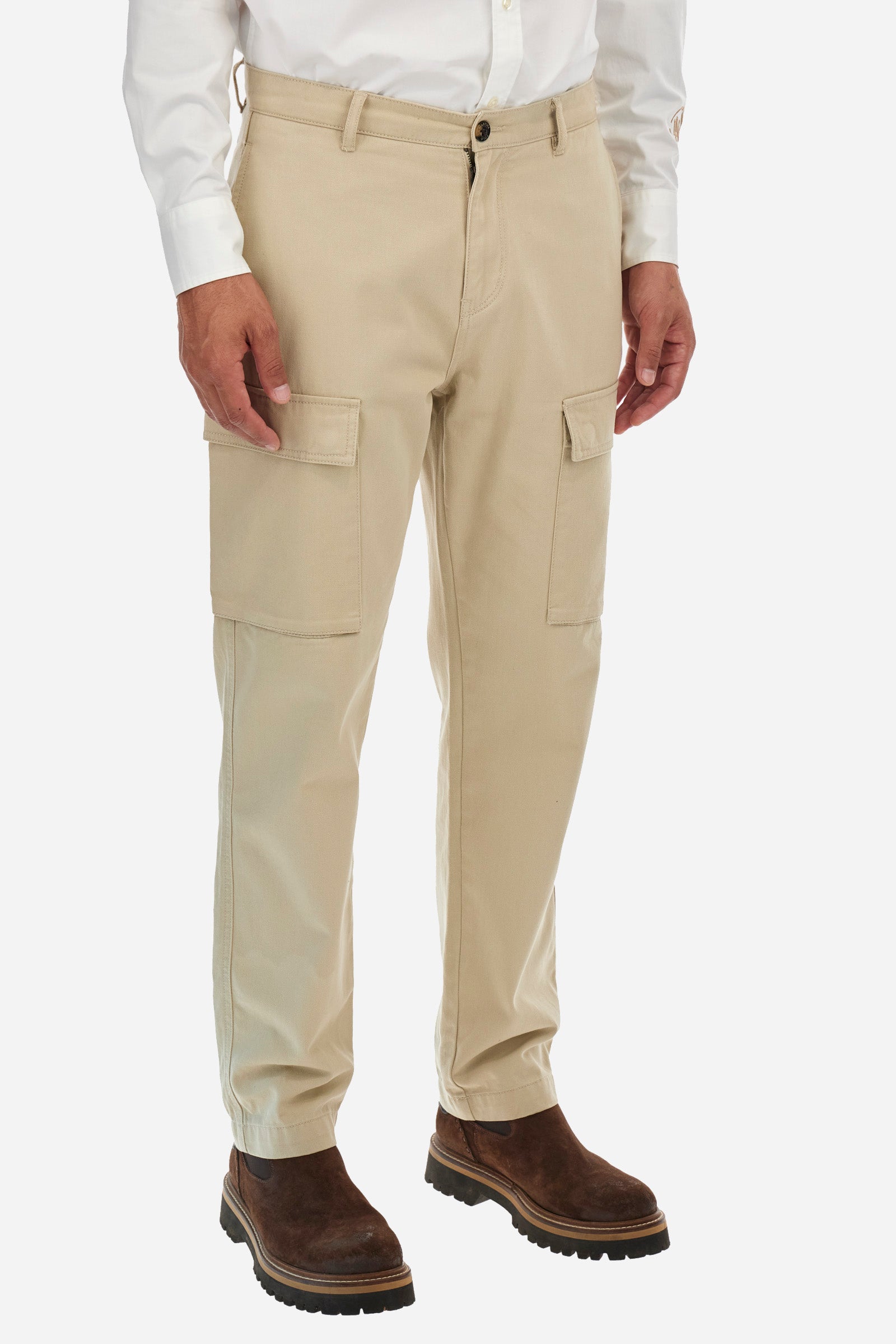 Regular fit cotton cargo trousers - Zetto