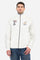 Men's single-colour long-sleeved sweatshirt with a full-zip fastening, made from 100% cotton. High neck. Ribbed waistband, collar and cuffs. Double front pocket. Featuring patches and writings on the garment. Large logo embroidered on the front. Regular fit. The model is wearing a size L. - Off White