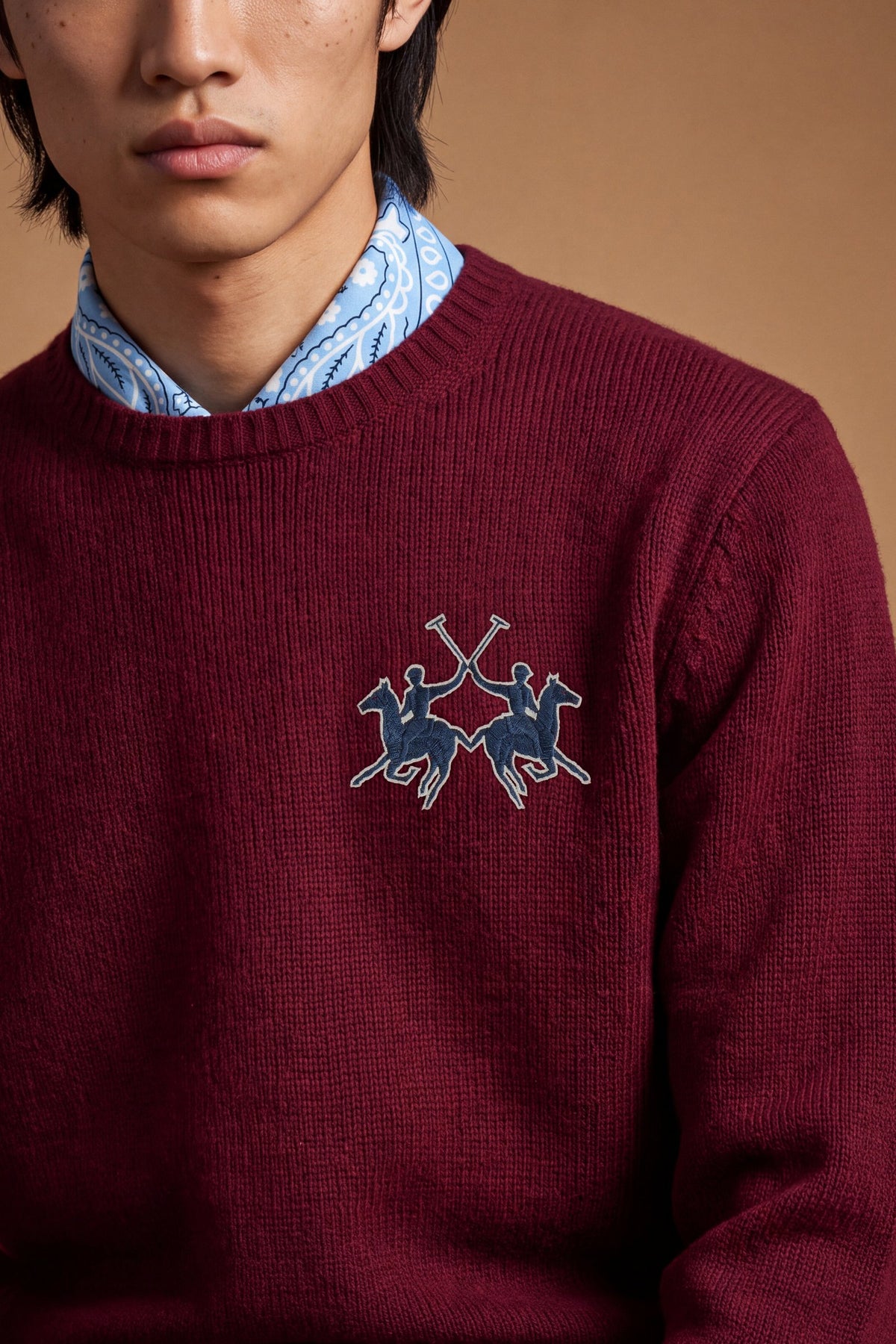 Maglione uomo girocollo merinos maxi logo - Eval