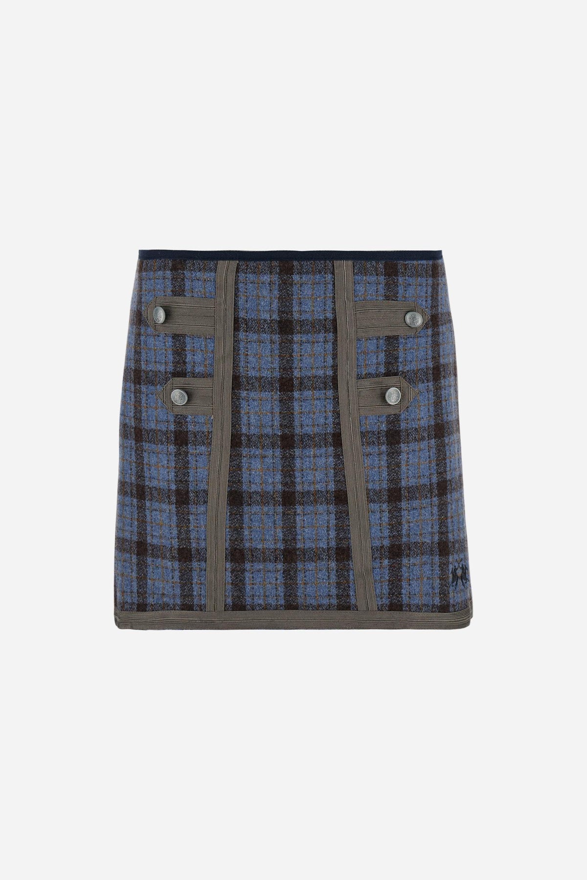 Short skirt in plaid wool felt - Dalila
