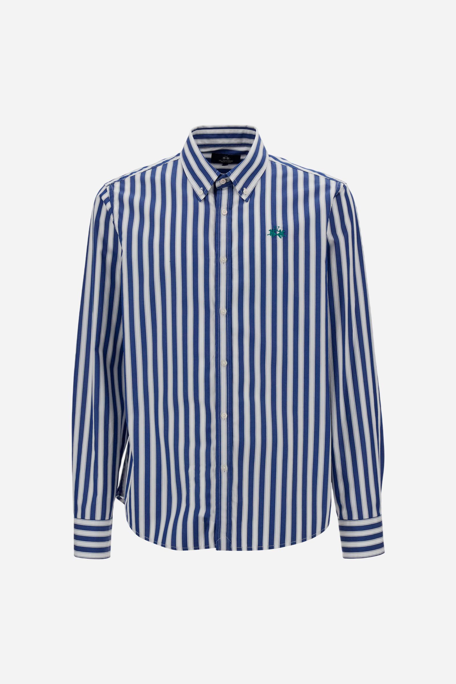 MAN L/S SHIRT STRIPED POPELINE