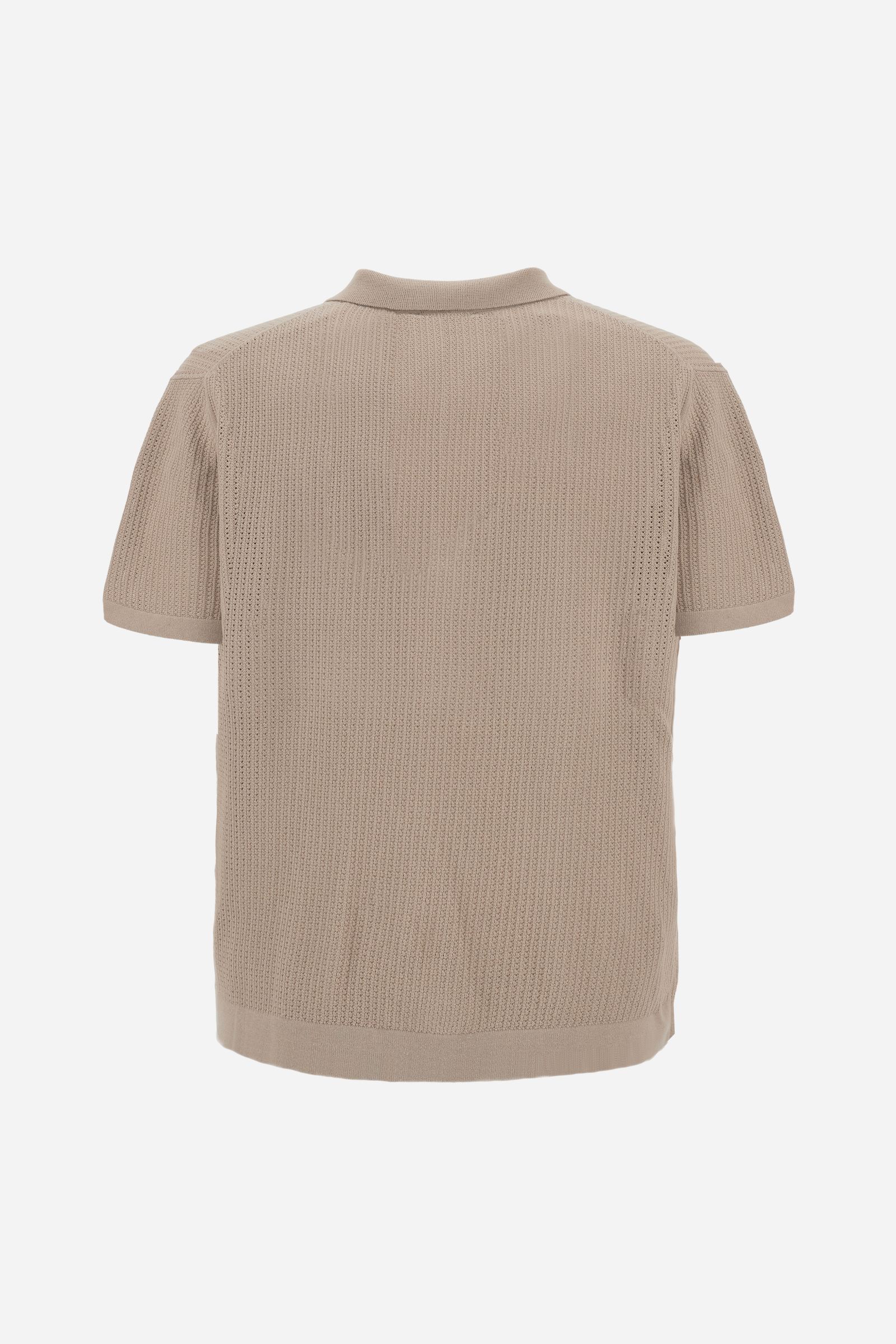 Men’s polo shirt in open-knit organic cotton - Carlton