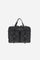 Semi-rigid briefcase in washed canvas and leather. Practical and functional, with shoulder strap, multiple pockets and embossed leather tag. - Black                                                                                                                                                                                                                                                                                                                                                                            