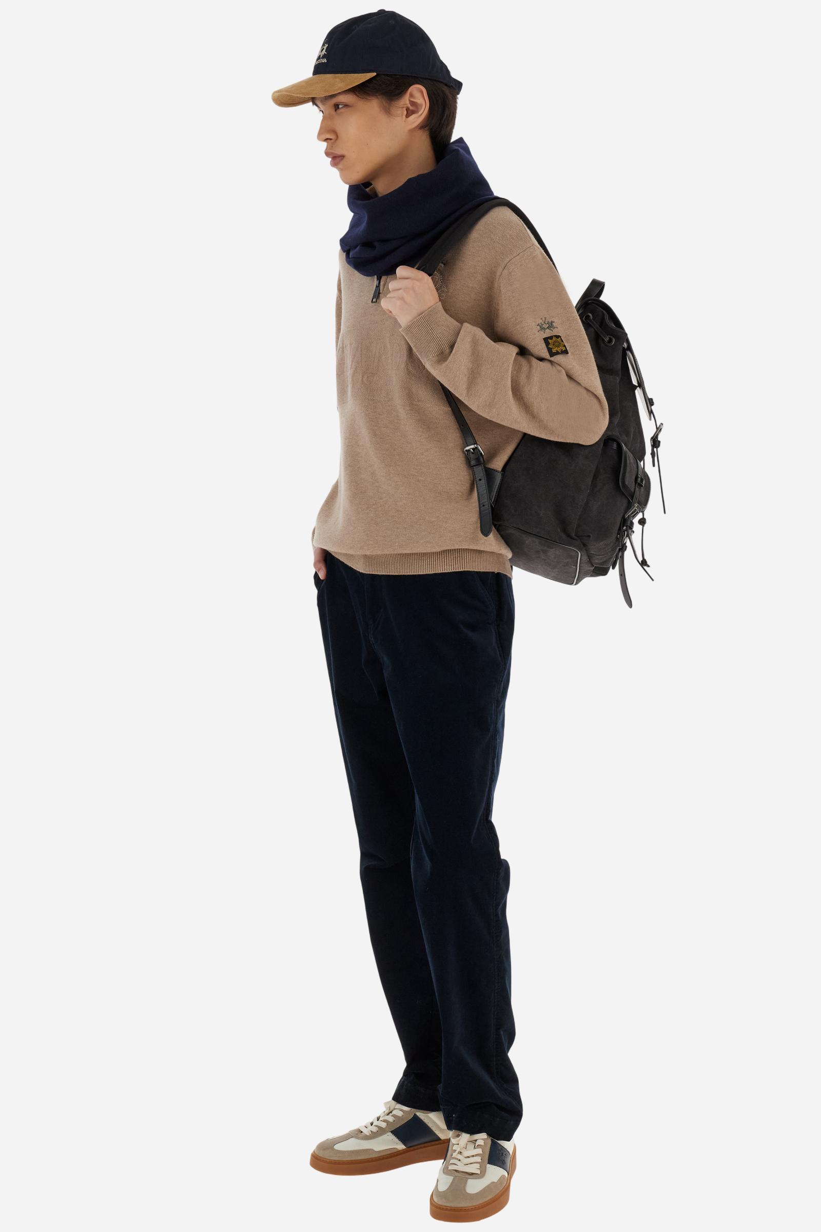 Men’s wool half‑zip mock‑neck sweater - Boulus