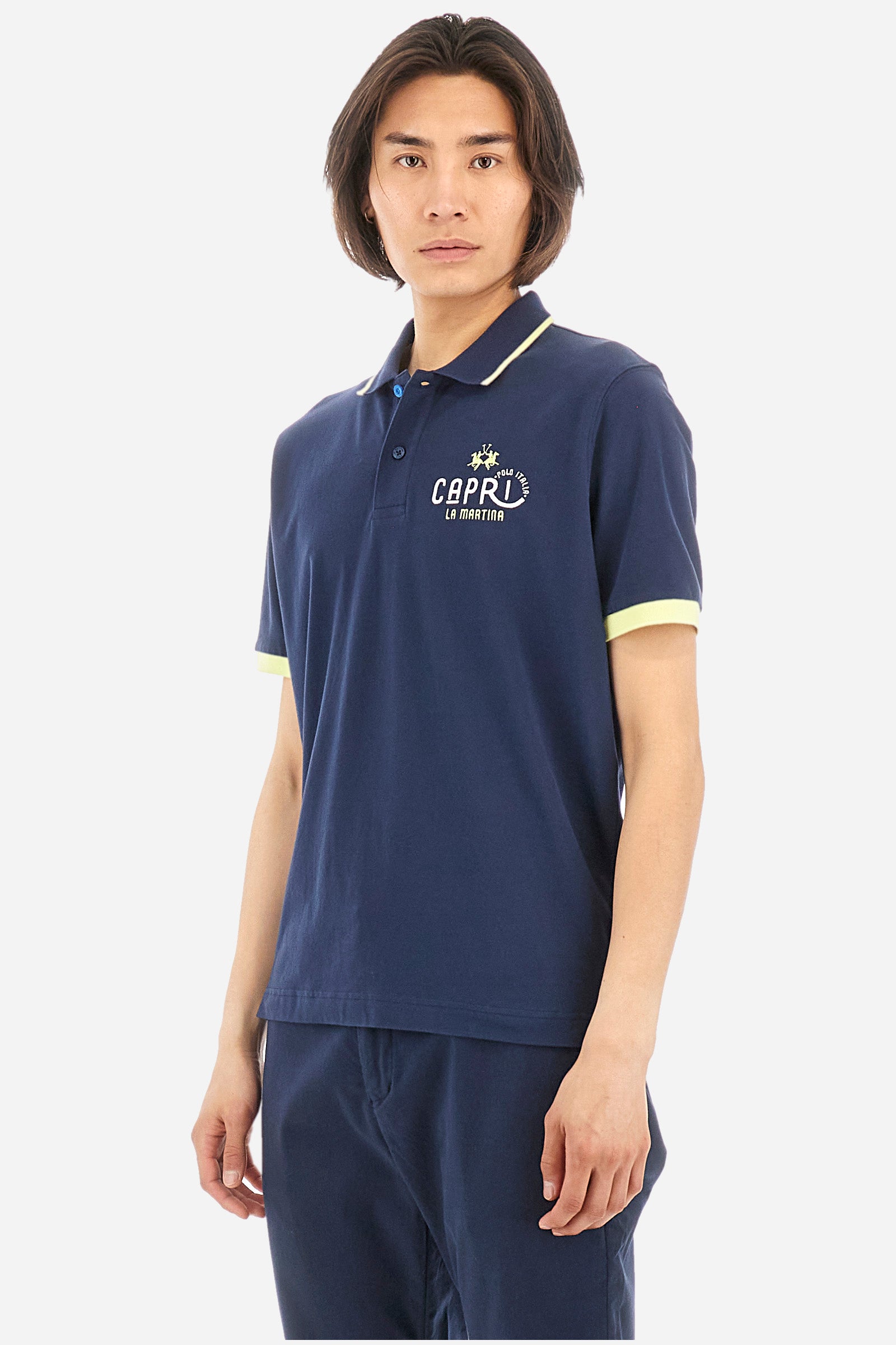 Poloshirt aus Stretch-Baumwolle Regular Fit – Yushua